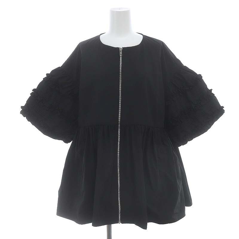 UNMINOU バルーンスリーブフリルブルゾン ジャケット BLACK アンミヌ UNMINOU 24SS バルーンスリーブフリルブルゾン ジャケット 七