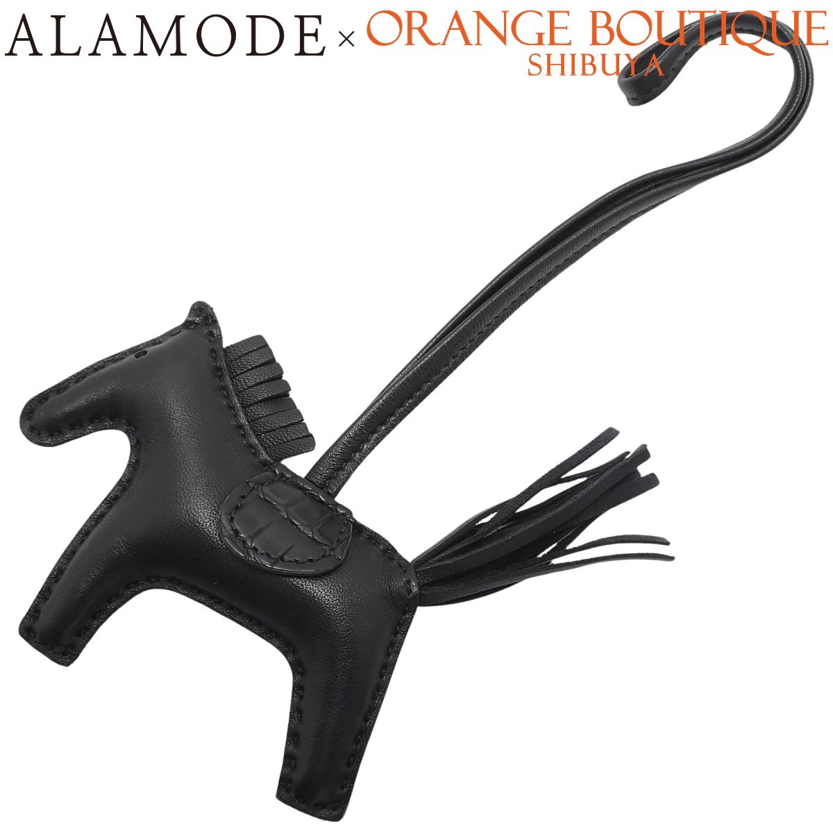 HERMES エルメス ロデオチャームタッチPM ブラック黒 アニョーミロ アリゲーターマット クロコダイル Z刻印 バッグチャーム ホース 馬モチーフ 小物 ソーブラック レディース 40802160480 アラモード