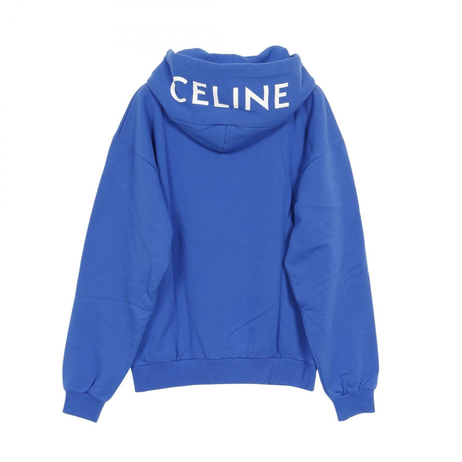 セリーヌ CELINE パーカー ブルー コットン パーカー メンズ 未使用