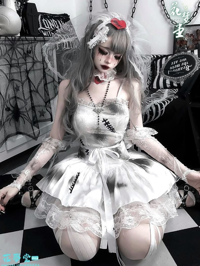 25年 コスプレ ドレス ロリータセット 仮装 オリジナル ロリータ ワンピース ゴスロリ 撮影会 舞台 イベント 原野空間-36