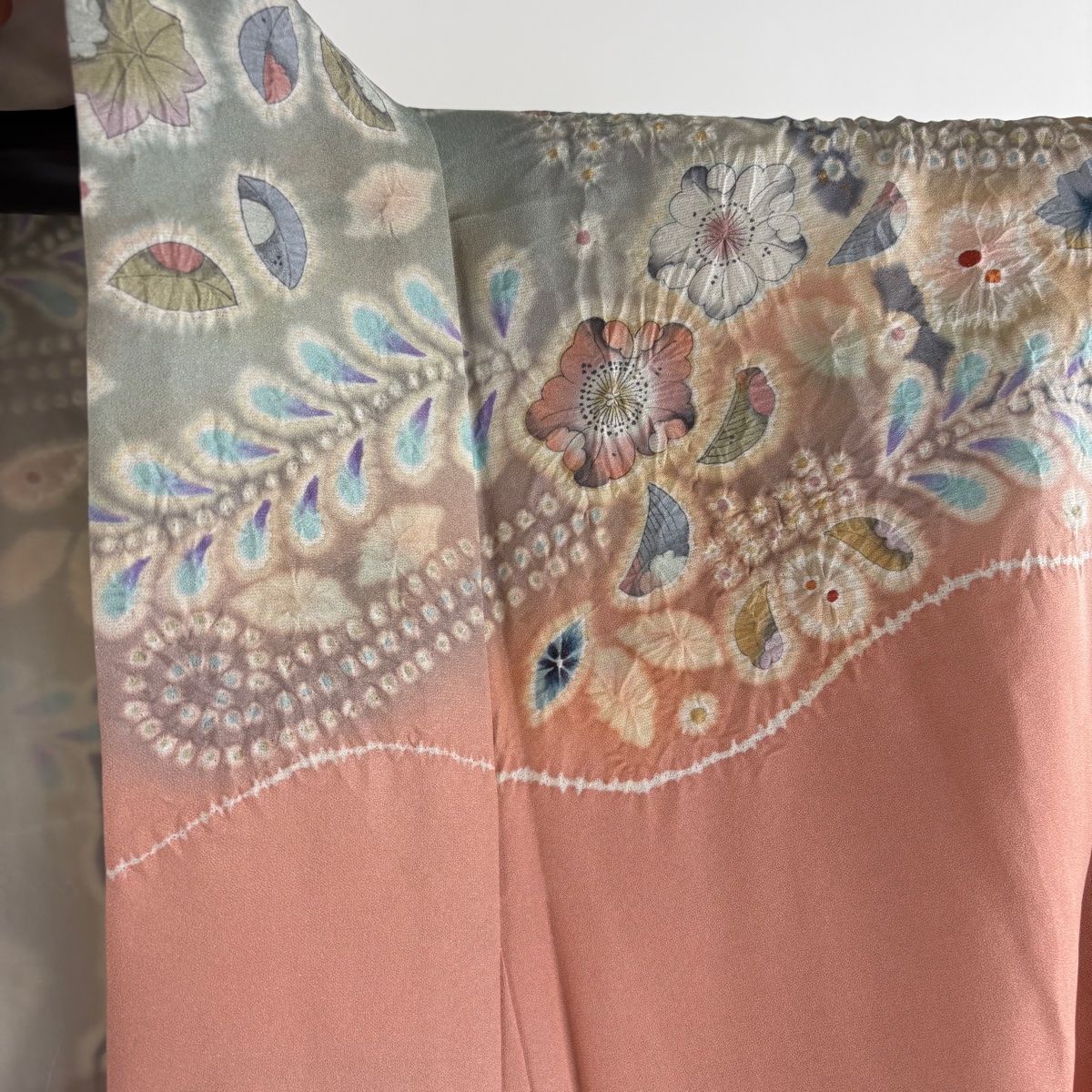 振袖 身丈165.5cm 裄丈64cm M 袷 翠山工房 落款 辻が花 銀通し