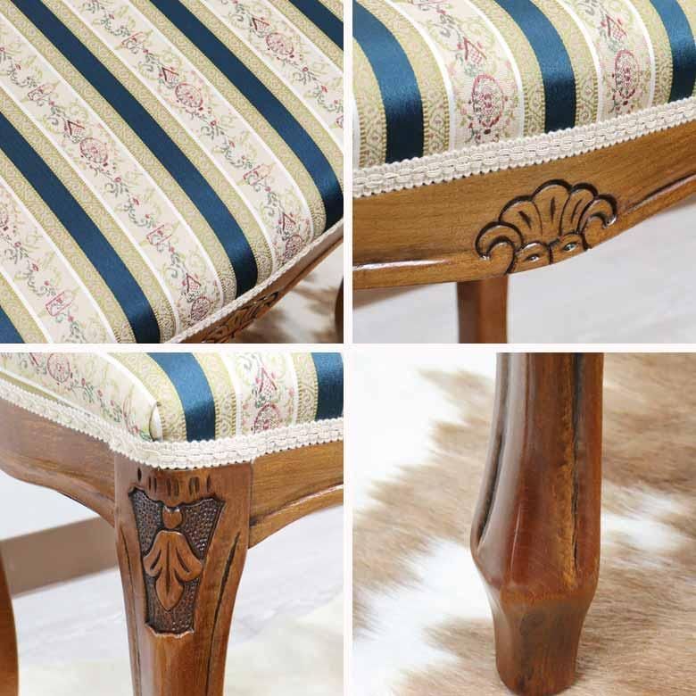 専用 イタリア フットスツール 猫脚 ネイビーストライプ 玄関用 完成品 イタリア スツール 猫脚 ネイビーストライプ オットマン 補助