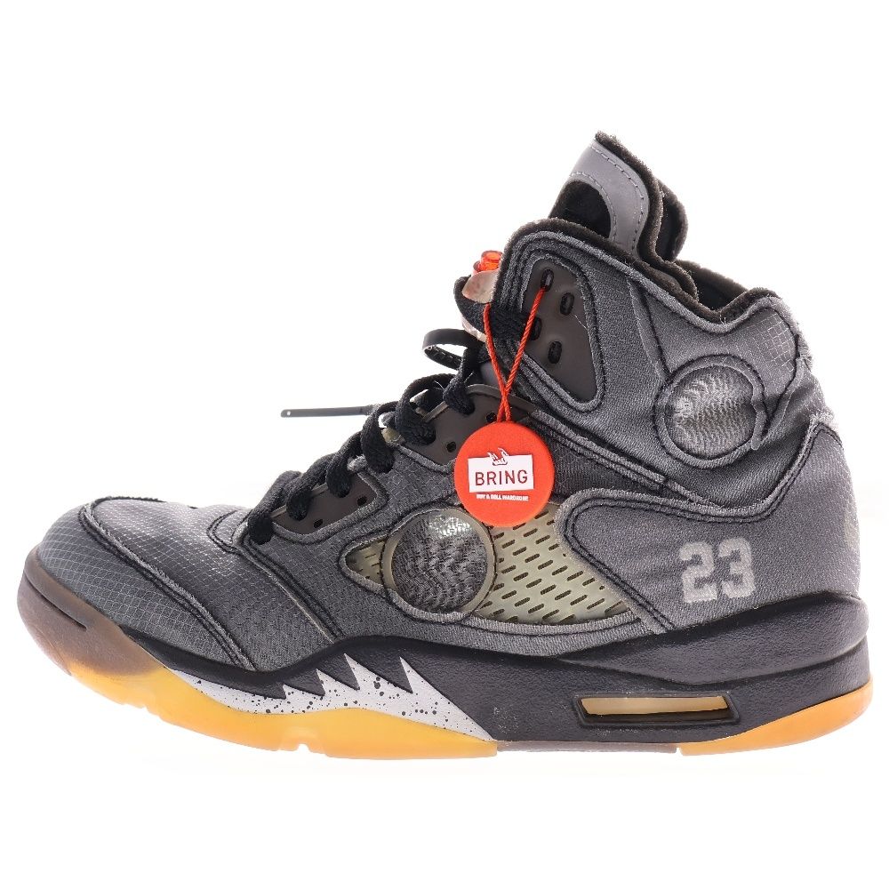 NIKE ナイキ ×OFF-WHITE AIR JORDAN 5 RETRO SP CT8480-001 オフホワイト エアジョーダン5 レトロ ハイカットスニーカー ブラック US8|26.0cm