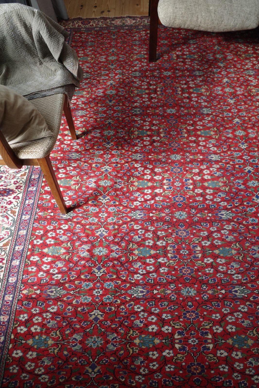 専用超大判155×257 レッド お花畑フラワー満載 トルコヴィンテージラグ