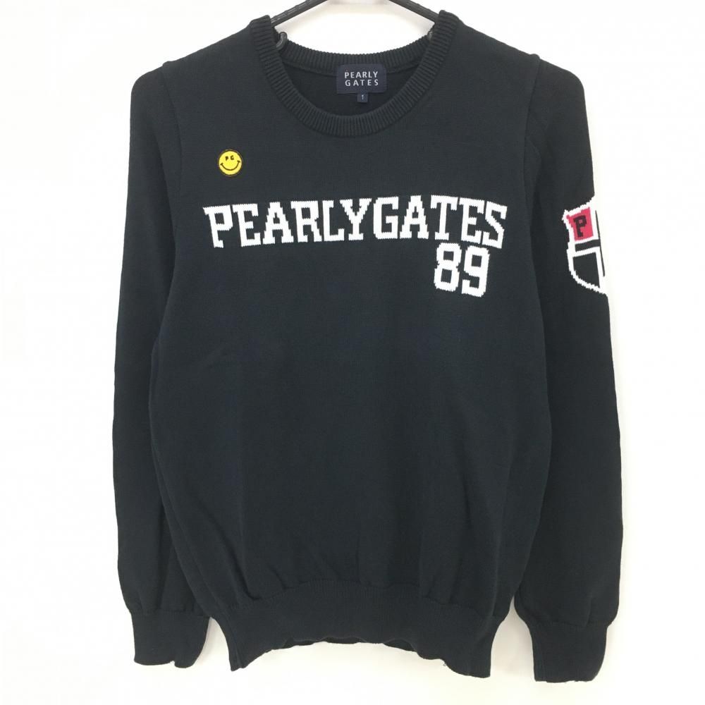 美品】パーリーゲイツ セーター ネイビー×白 ニコちゃん スマイル  