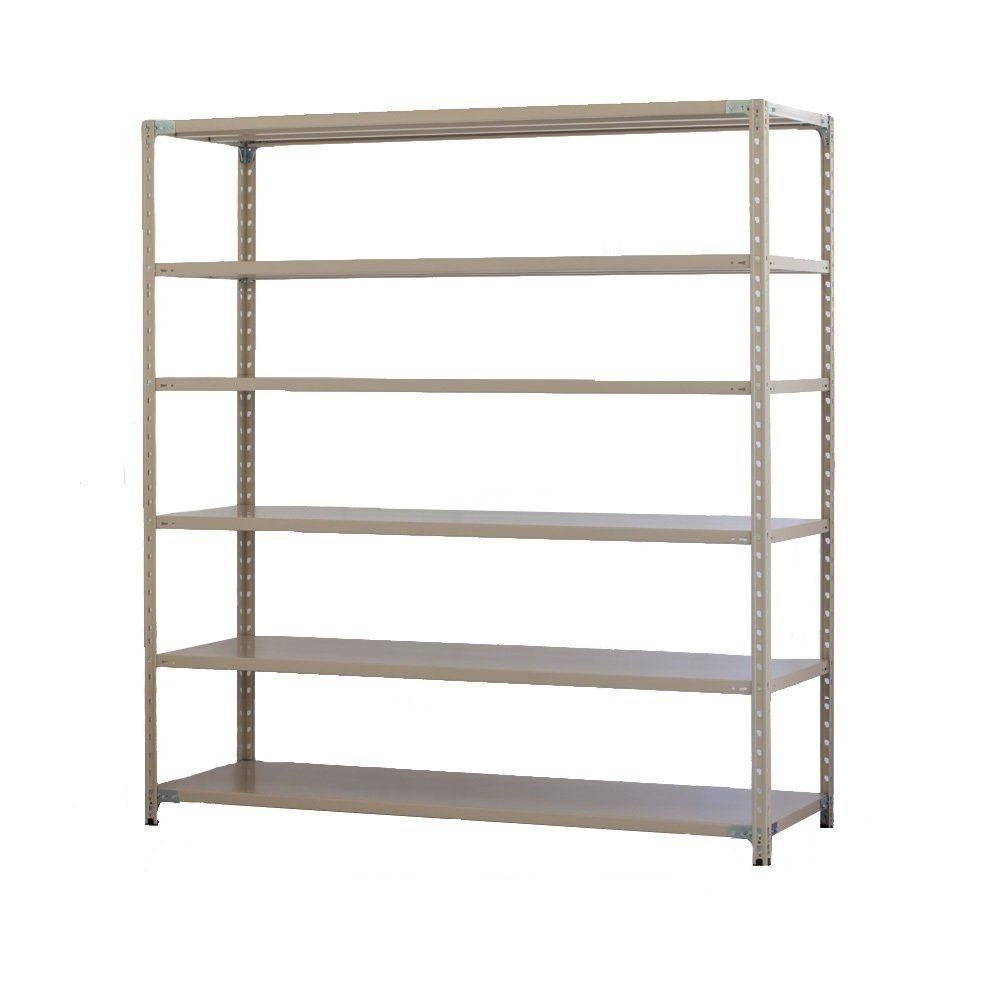 新着商品 軽量 スチールラック 業務用 天地6段 KR 耐荷重15kg段 |奥行612mm 高さ18mm 幅1812mm プラス 簡単組立 848536 ライトグレー