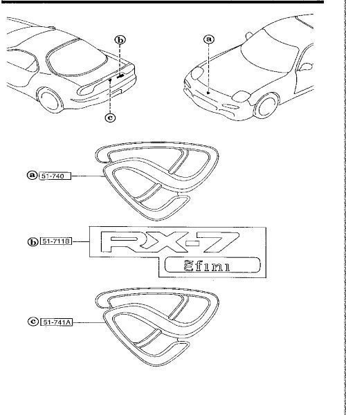 マツダ RX-7 エンブレム フロント リアペアセット EMBLEM SET