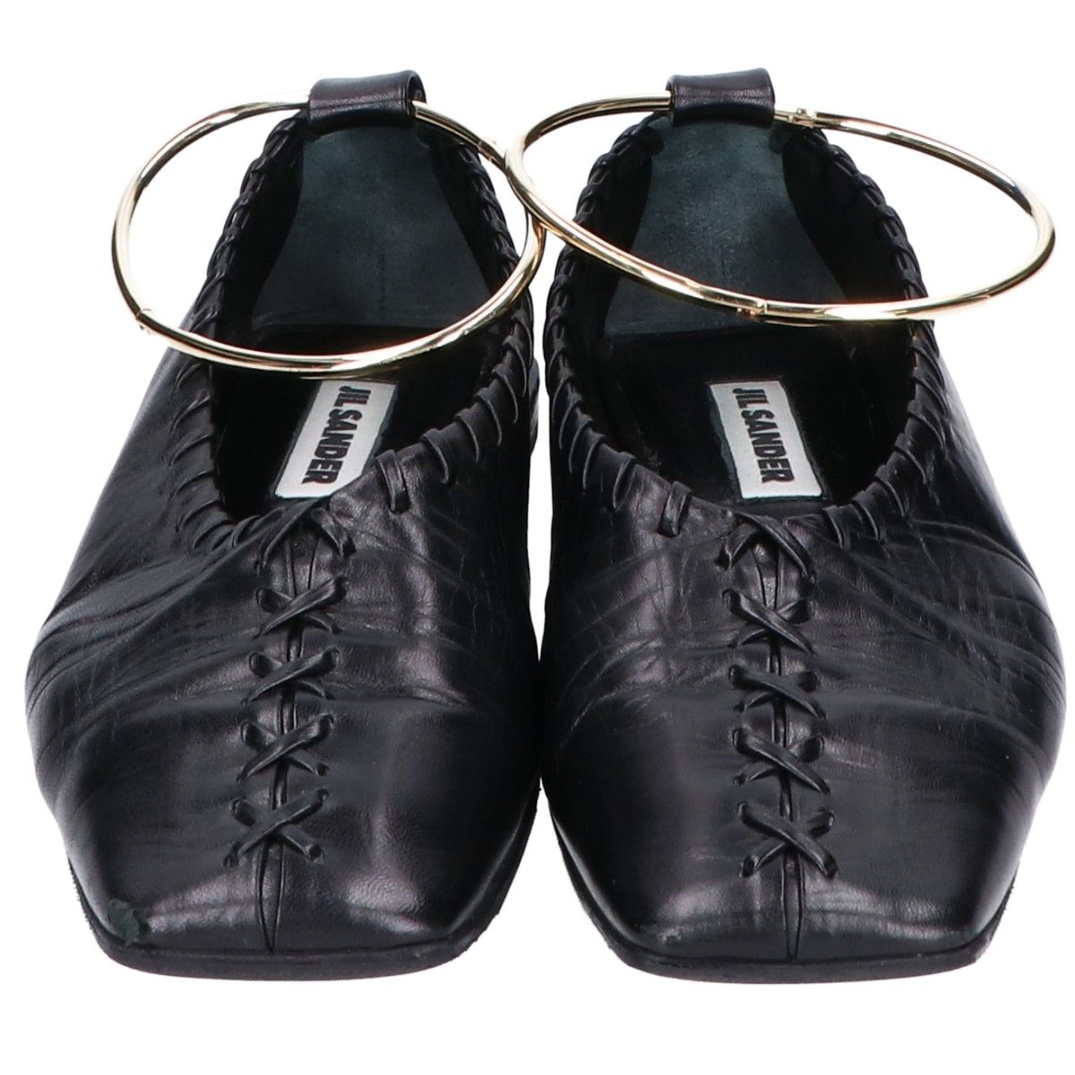 JIL SANDER ジルサンダー ブラック レザー バレリーナ フラット 