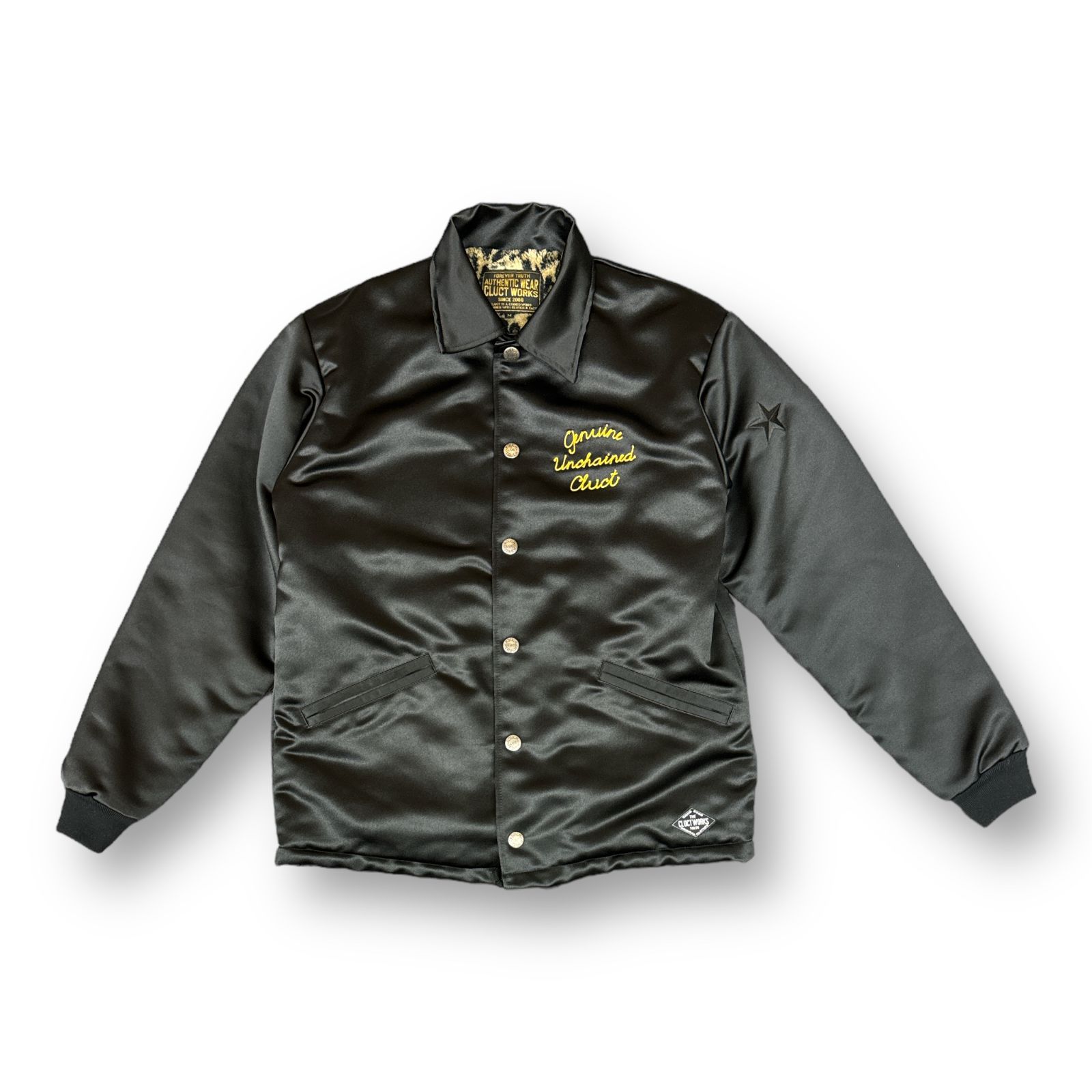 CLUCT★ 17AW ボア サテン コーチジャケット クラクトブラック CLUCT 17AW LINED SATIN COACH JACKET ボア サテン コーチジャケット