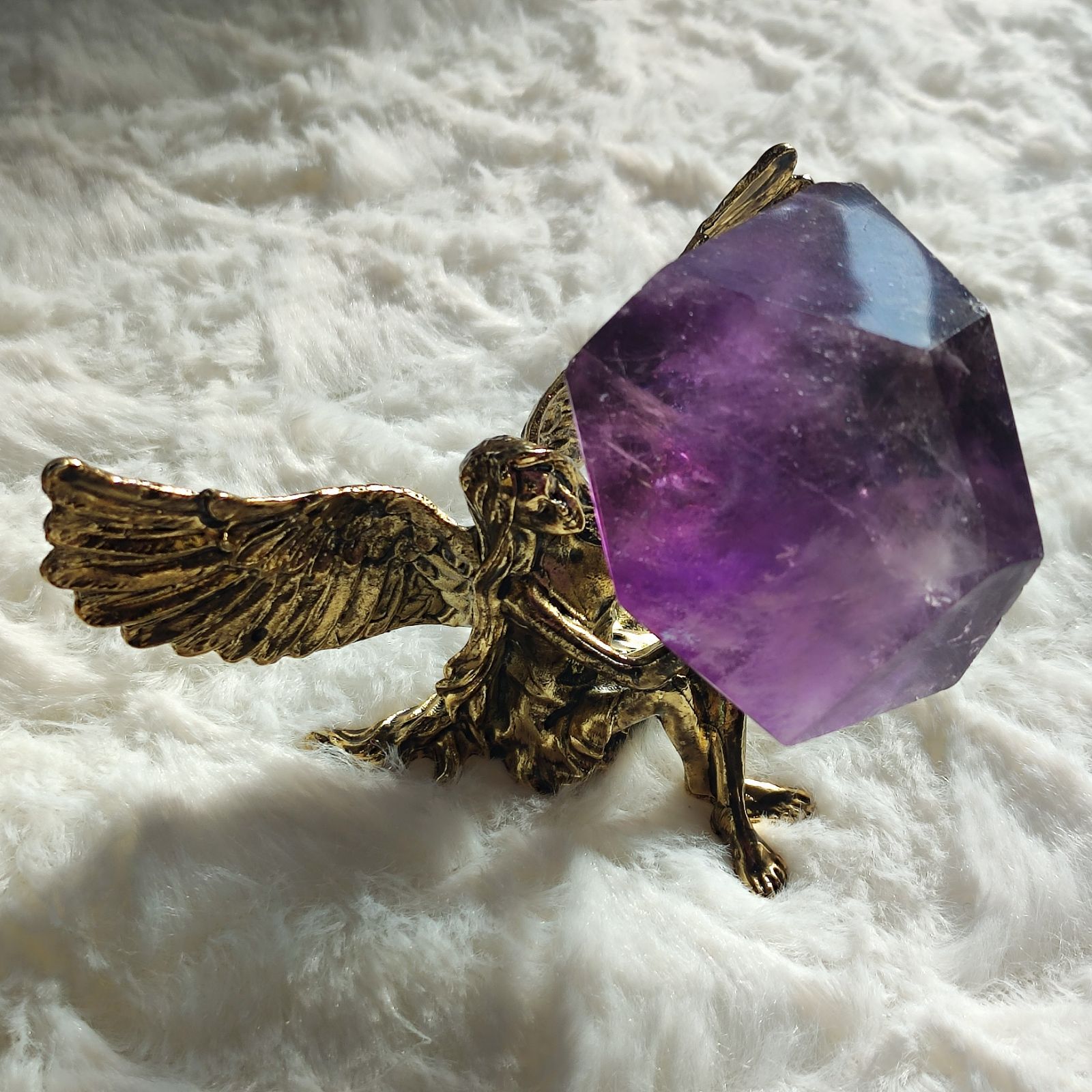 天然石　置き物　アメジスト　天使　【再販未定】　ATinyDrop