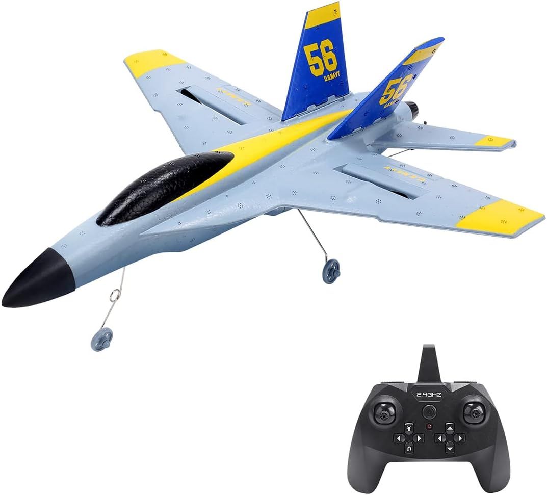 DEERC ラジコン 飛行機 グライダー 100g未満 4チャンネル 固定翼 ジェット ジャンボ RCグライダー 6軸 スタントロール 360宙返り 電動 EPP素材 頑丈 軽量 耐久性 耐衝撃性 バッテリー2個 2.4Ghz 国内