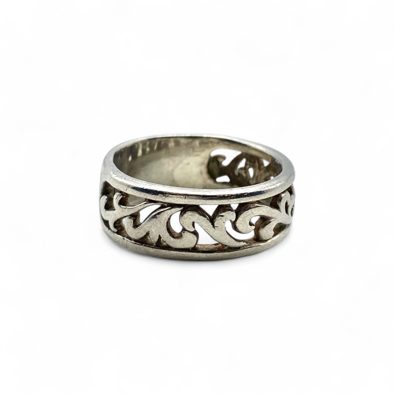 優雅な陰影】ボタニカル Silver 925 刻印 90s Vintage Ring シルバー