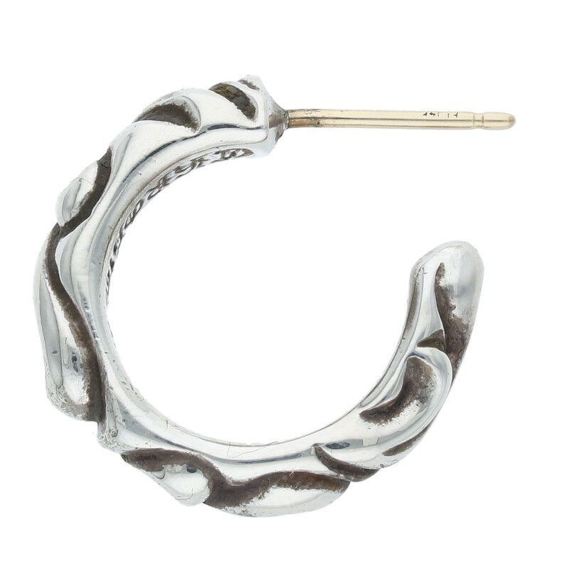 クロムハーツ HOOP SCROOL 1/スクロールフープ シルバーピアス メンズ  