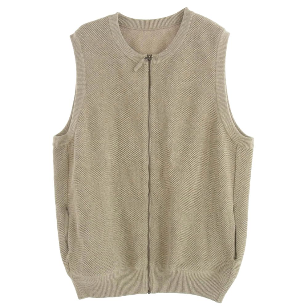 crepuscule クレプスキュール 2201-003 Moss Stitch Zip Vest モス ステッチ ジップ ベスト ベージュ系 2