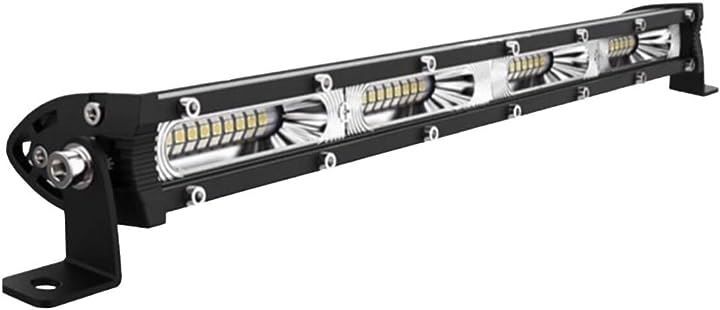 Kanoan ライトバー LEDワークライト 作業灯 車幅灯 投光器 バックランプ デイライト フォグランプ 120w 12v 24v ダンプ トラック マーカー 白 1本(ブラック)