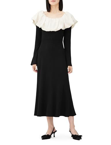 ジル バイ ジルスチュアート カジュアルドレス デコルテバルーンタイトニットワンピース レディース ブラック