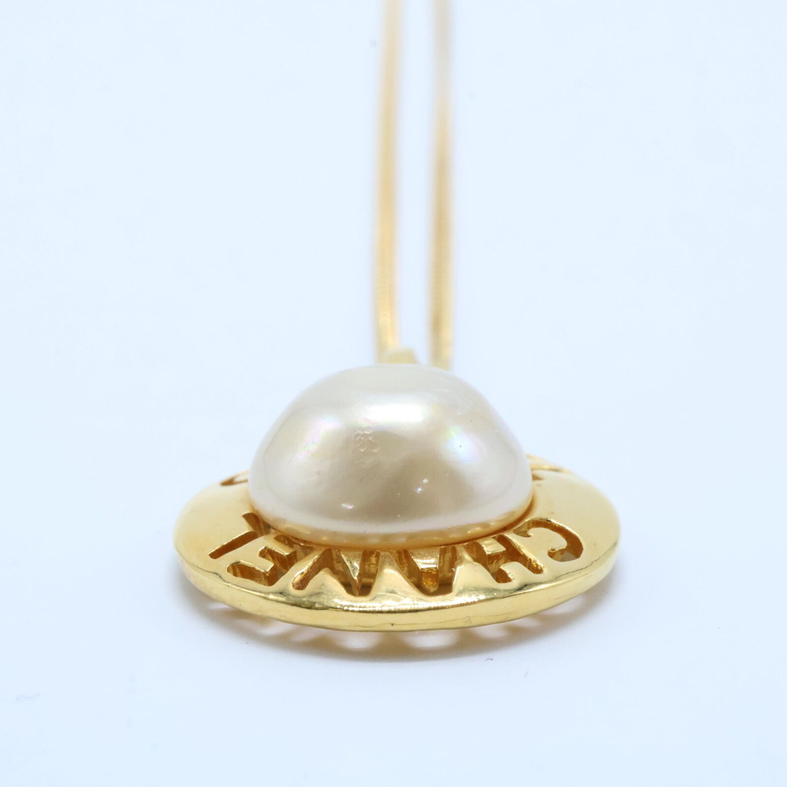 CHANEL シャネル 【美品】3735 イミテーションパール ロゴ トップ  