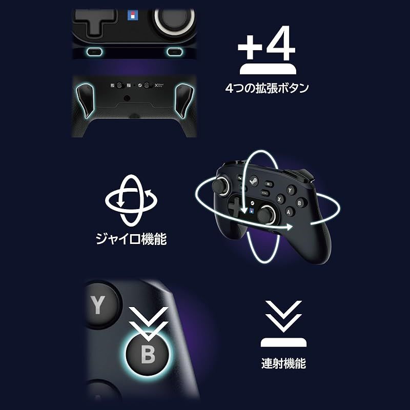 ワイヤレスホリパッド for Steam ルミナスバイオレット 1 UP786_INFO