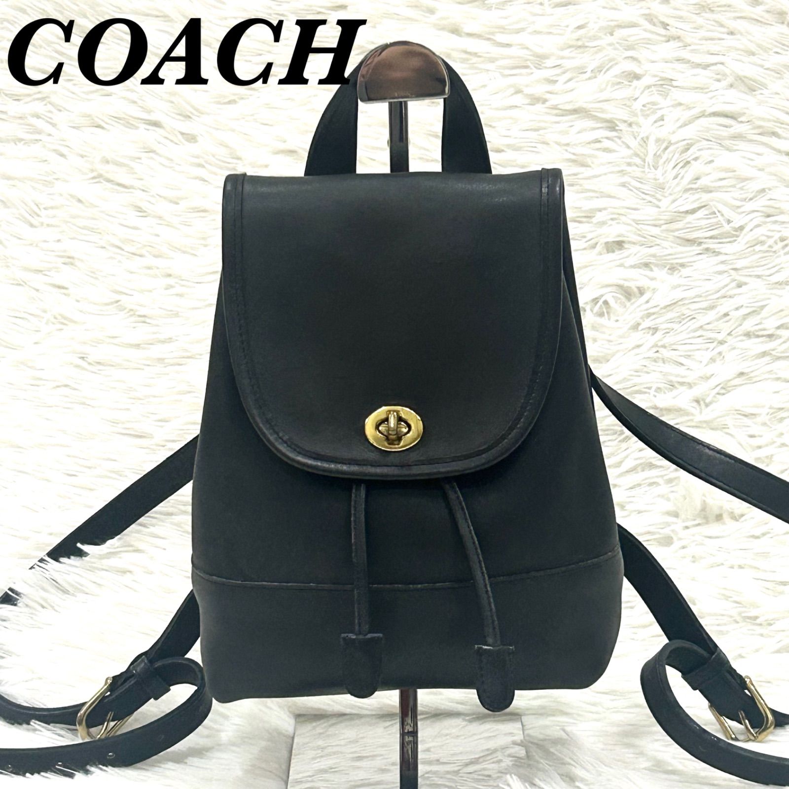 美品 COACH オールドコーチ レザー リュック ブラック ターン