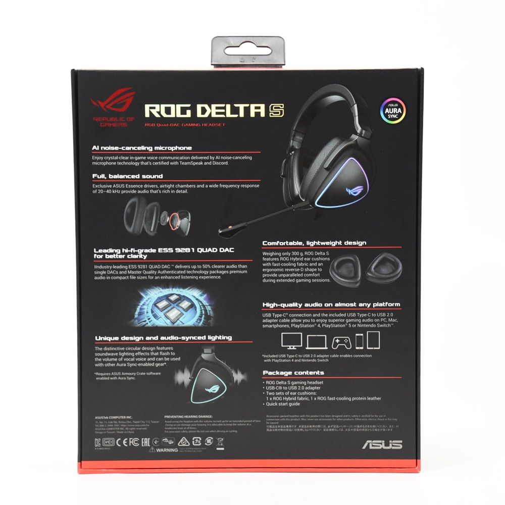 新品同様】ASUS ROG DELTA S ゲーミングヘッドセット ヘッドホン _有線