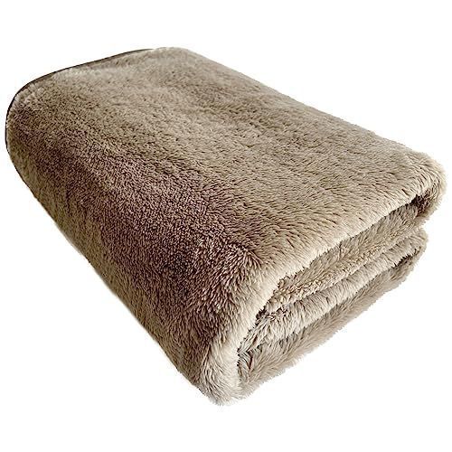 [人気商品]ブラウン ノア ブランケット 軽量 毛布 ふわふわ ひざ掛け 100×140cm (ブラウン)