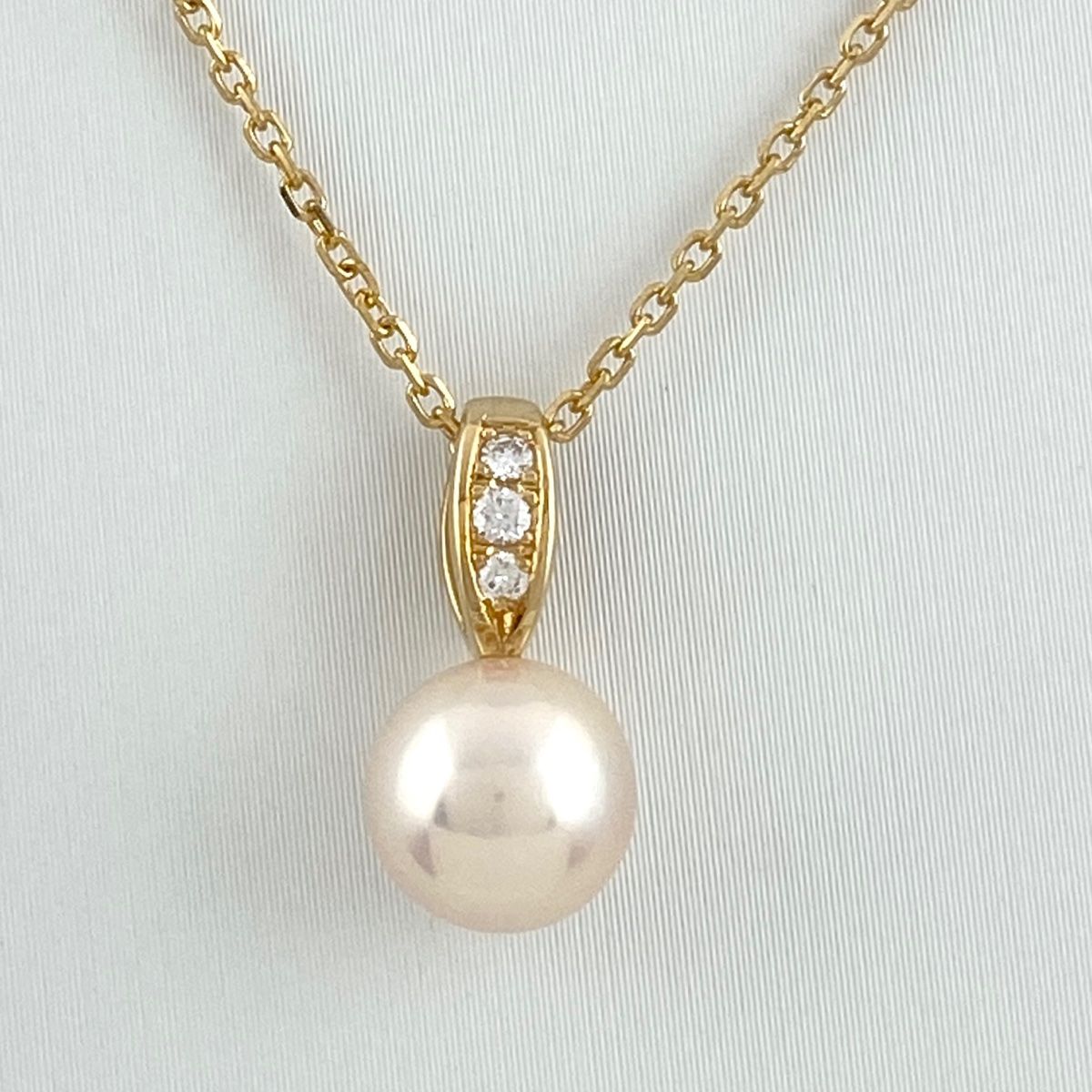 ミキモト MIKIMOTO パール デザインネックレス K18 イエローゴールド