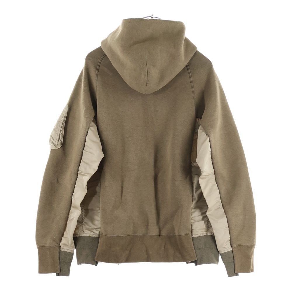 Sacai サカイ 24SS Sweat Nylon Twill Pullover ナイロン 切替 スウェット トレーナー ブラウン SCM-058