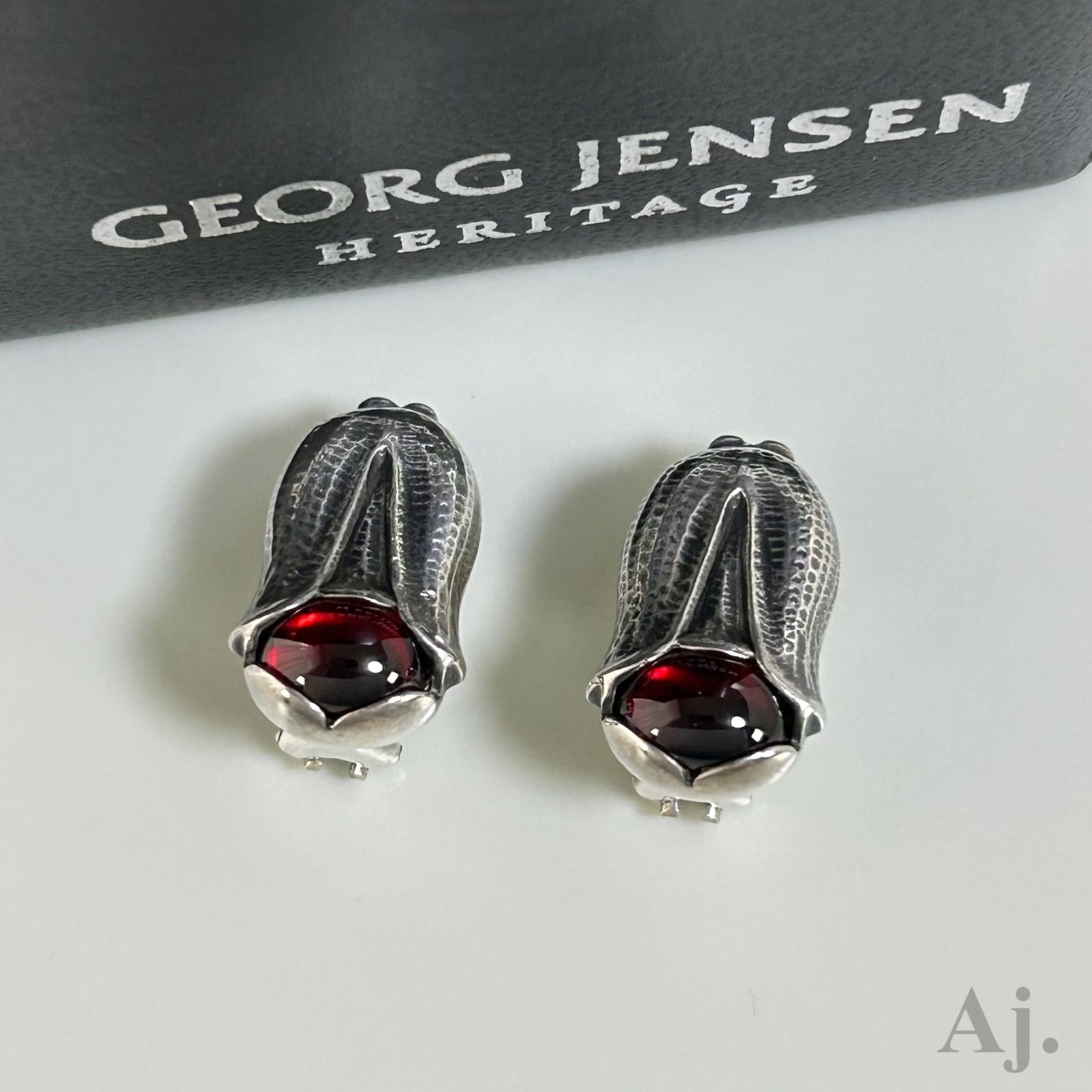 GEORG JENSEN イヤリング 1996 うてる 925 葡萄 ぶどう リーフ