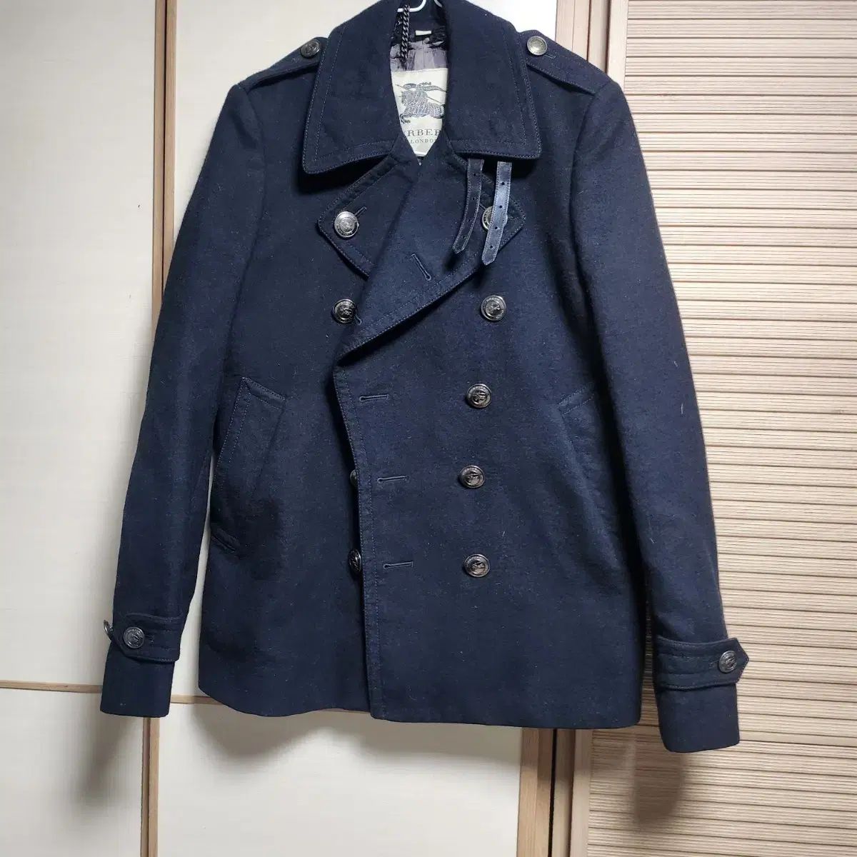 BURBERRY BLUELABEL ダブルブレスト ピーコート 黒 BURBERRY(バーバリー ) 黒 ダブル ピーコート BURBERRY