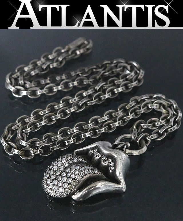 CHROME HEARTS 銀座店 クロムハーツ オールド リップ＆タン パヴェダイヤ Oリング ペーパーチェーン 24インチ ネックレス SV925  94464 - メルカリ