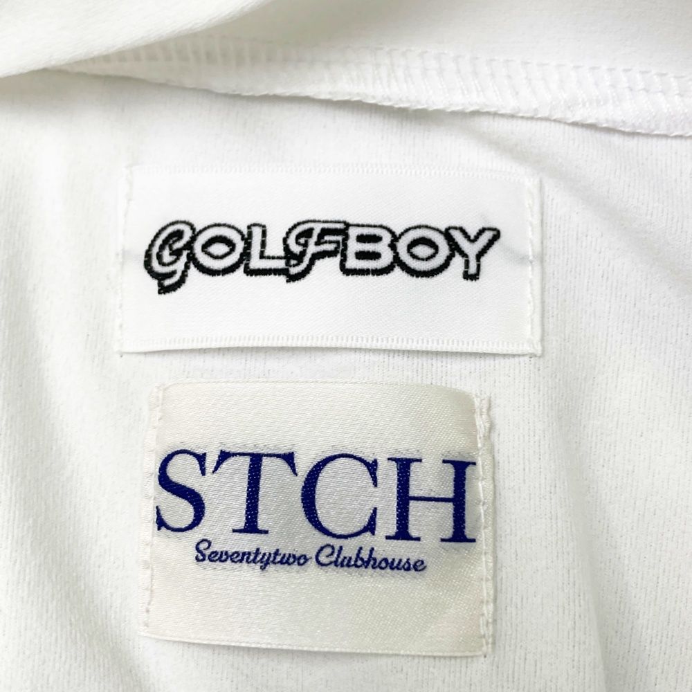 サイズ：M STCH SEVENTYTWO CLUBHOUSE ×GOLFBOY ハイネック 半袖Tシャツ  ホワイト系 [240101486886] ゴルフウェア メンズ ストスト サイズ：M STCH SEVENTYTWO CLUBHOUSE ×GOLFBOY ハイネック 半袖