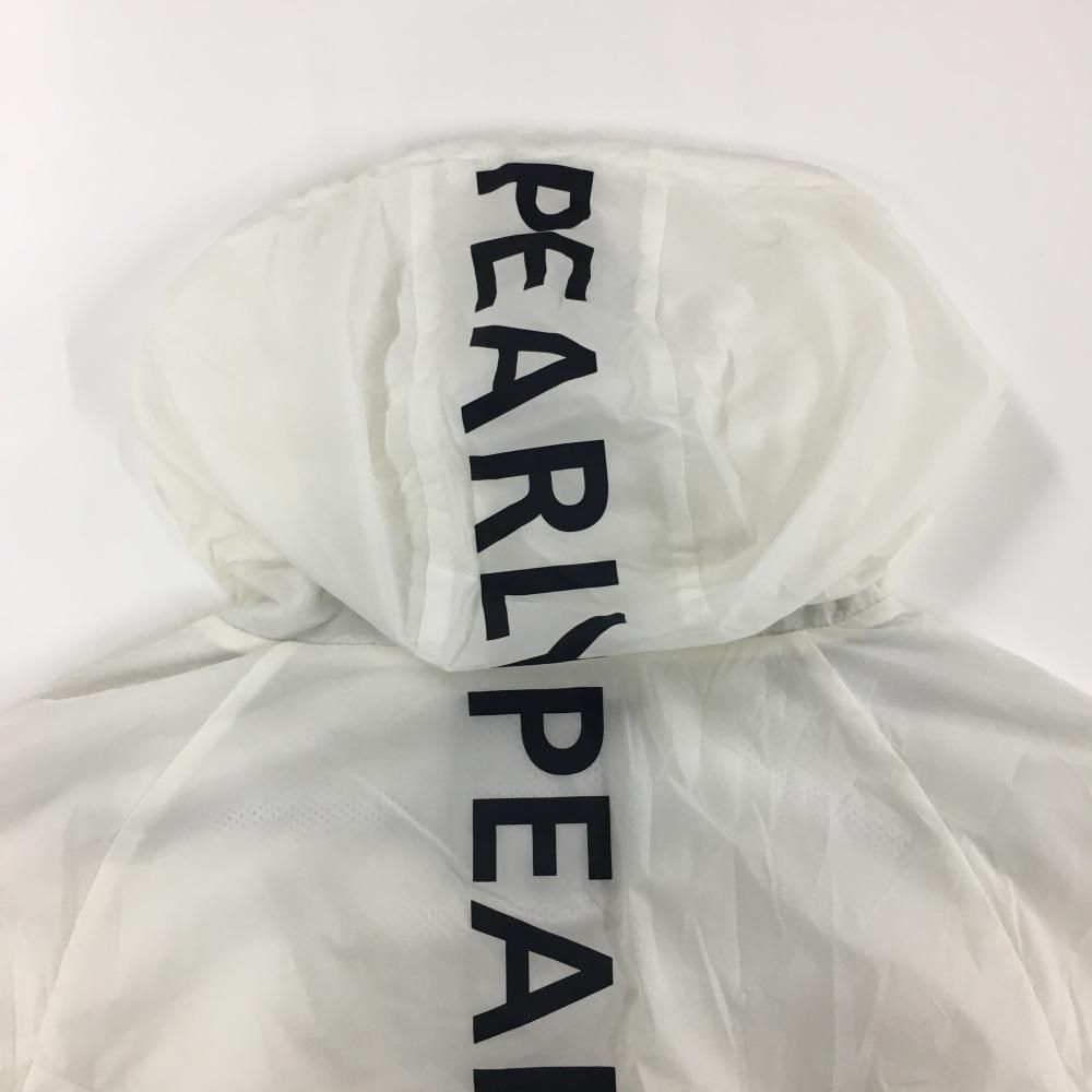 パーリーゲイツ ジップパーカー 白×黒 裏微起毛 背面ロゴ メンズ 5(L