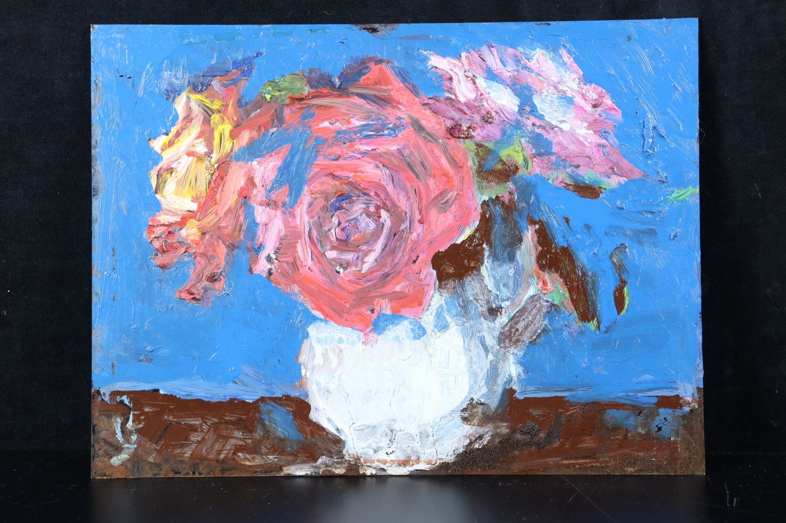 桜川洋子 「薔薇」 静物画 肉筆油彩 ガラス絵3号 楾 G198-V 【公式通販】