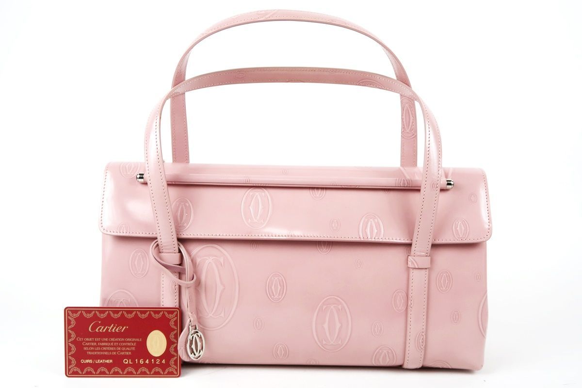 正規品 cartier カルティエ ハッピーバースデー ハンドバッグ エナメル 美品】Cartier カルティエ ハッピーバースデー エナメル ターン