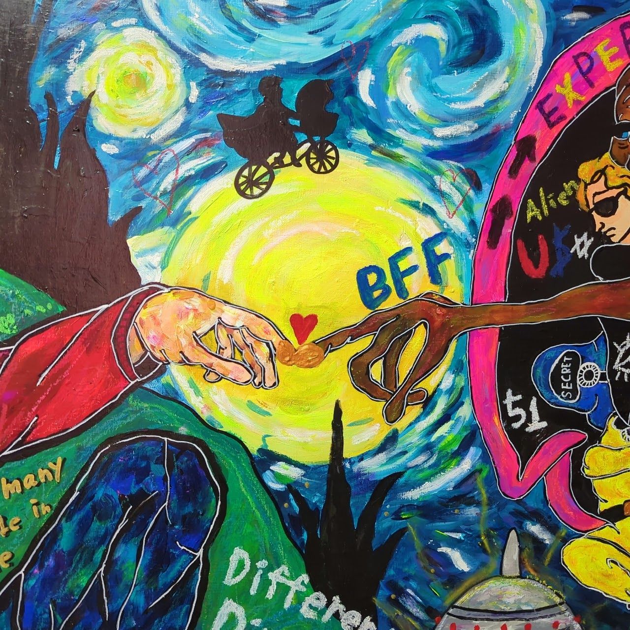 インパクトアート/F30号】Famous Alien-エリア51の実験台へ-《都市伝説