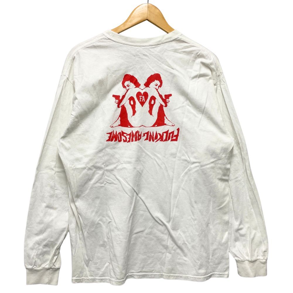 FUCKING AWSOME プリント ロングTシャツ ホワイト サイズL 正規品 / 50517