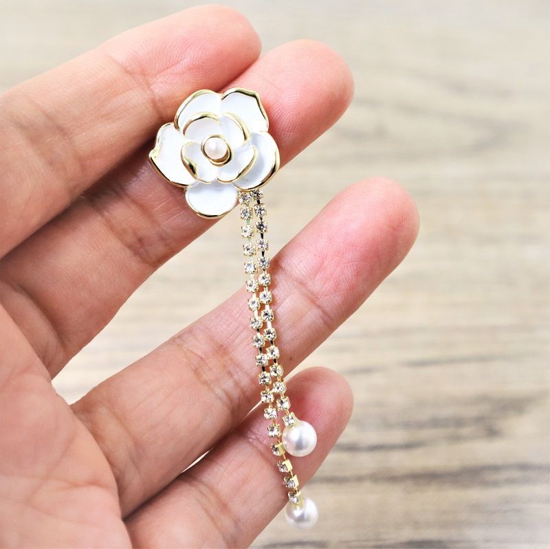 春 夏 可愛い 花 ローズ バラ 綺麗 韓国風 耳飾り ピアス イヤリング フック 925銀針使用 メルカリShops