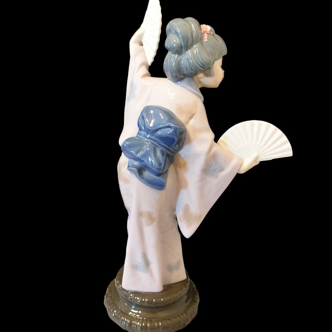 リヤドロ LLADRO 踊り子 着物 扇子 和装 舞い 陶器 芸者 人形 美品