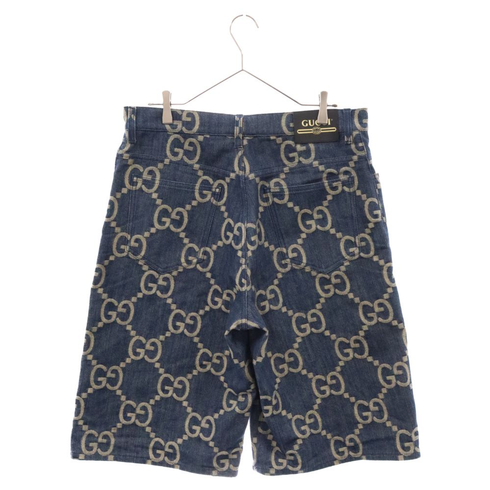 GUCCI　ハーフパンツ　GG柄 GUCCI グッチ GGハーフパンツ メンズM ネイビー/マルチカラー