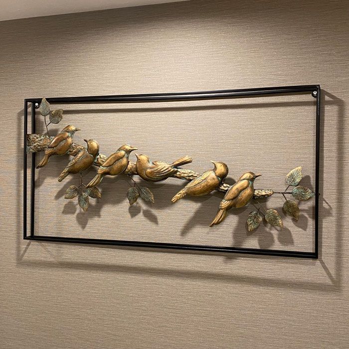 壁飾り ウォールデコ 壁掛け 小鳥 バード おしゃれ ウォールアート アイアン インテリア雑貨 アート カフェ雑貨 壁掛け エレガント モダン ウォールデコ アンティーク調 ブロンズ色