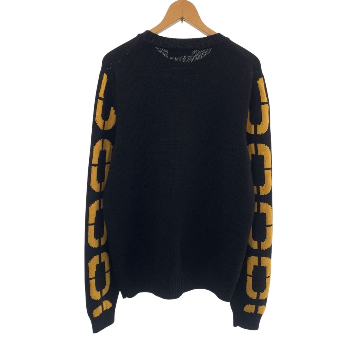 美品 FENDI フェンディ ビッグロゴ ブラック イエロー ウール FZY111 