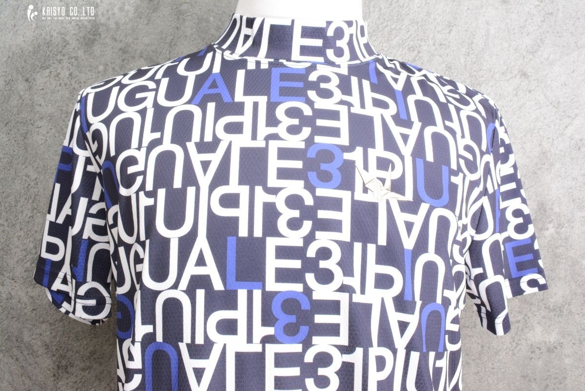 モックネックシャツ ブルー