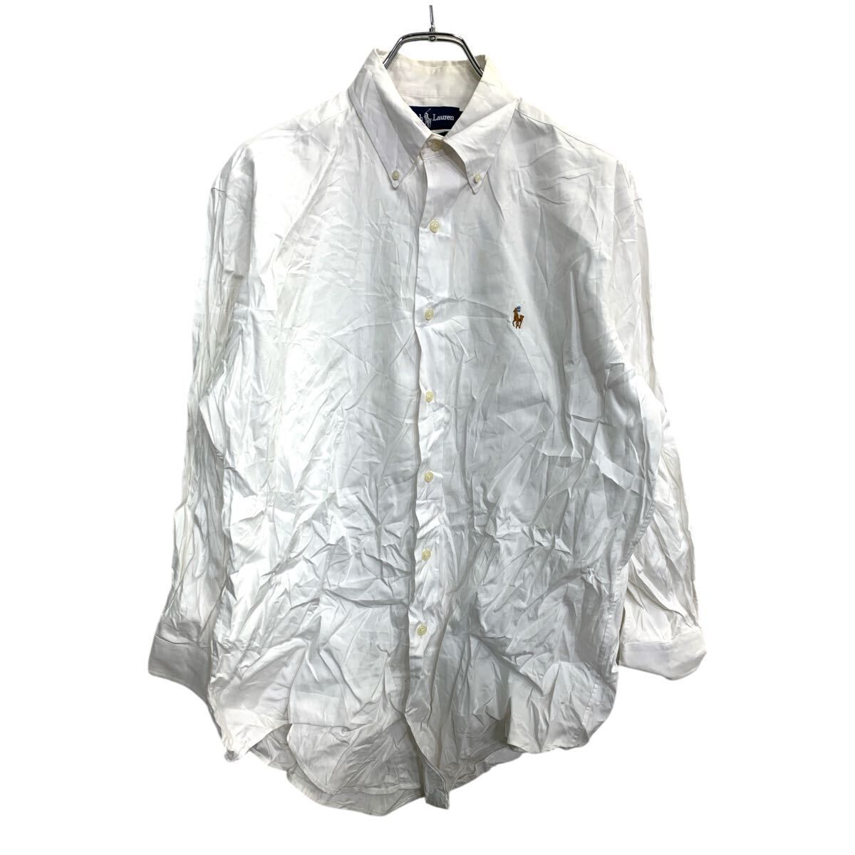 RALPH LAUREN 長袖シャツ Mサイズ ラルフローレン ホワイト コットン 古着卸 アメリカ仕入 t2411-3698