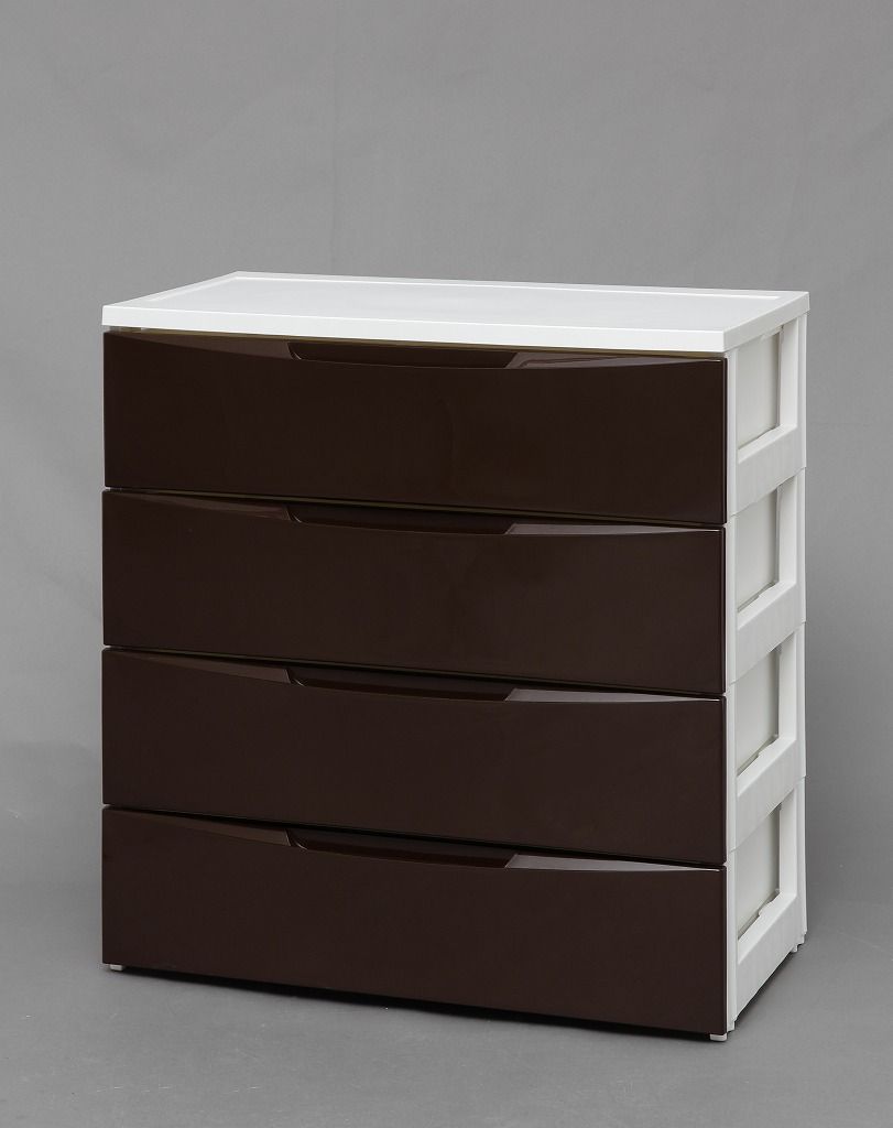 アイリスオーヤマ チェスト ワイド 4段 幅72.5×奥行41.5×高さ81cm ホワイト ブラウン K225908F IRIS OHYAMA