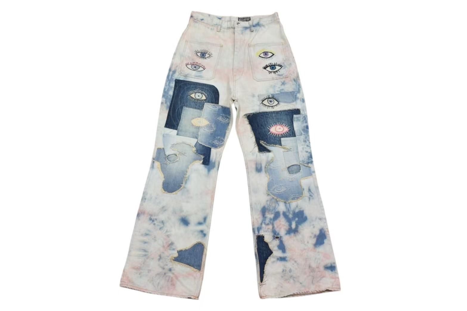 KAPITAL ハカマ デニム フレア パンツ サイズ0⭐︎美品 希少商品 新品未使用 KAPITAL キャピタル 14ozデニム タイダイバギー