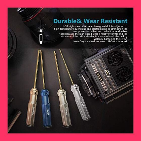 NEEWER 窒化チタン TiNi六角ドライバーレンチ4点セット 1.5mm/2mm/2.5