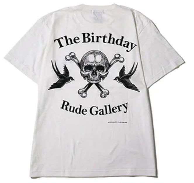 The Birthday ザ バースディ ×RUDE GALLERY ルードギャラリー チバユウスケ SKULL-SWALLOW ART WORK BY H.U. Tシャツ 白 L L
