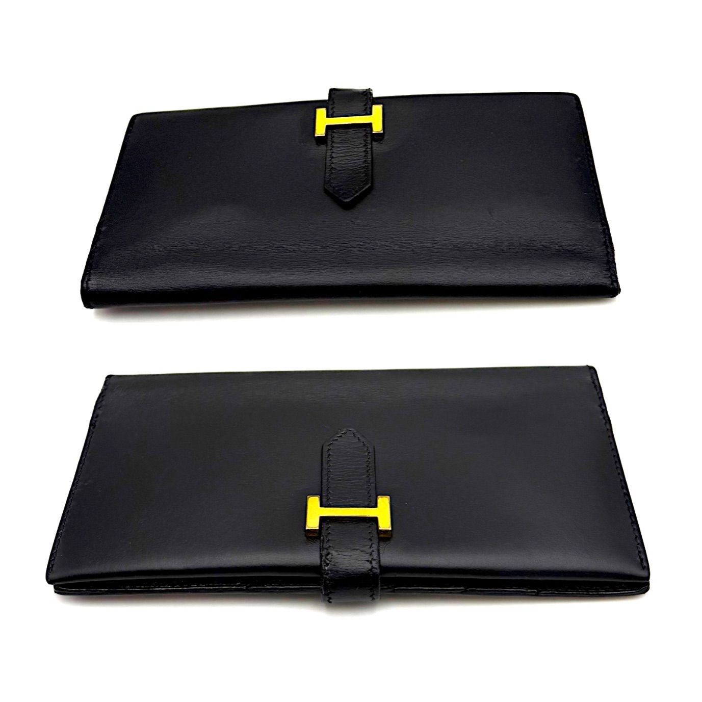 HERMES 美品 ベアン エプソン ブラック 長財布 □Q刻印 HERMES 美品 ベアン エプソン ブラック 長財布 □Q刻印 - メルカリ
