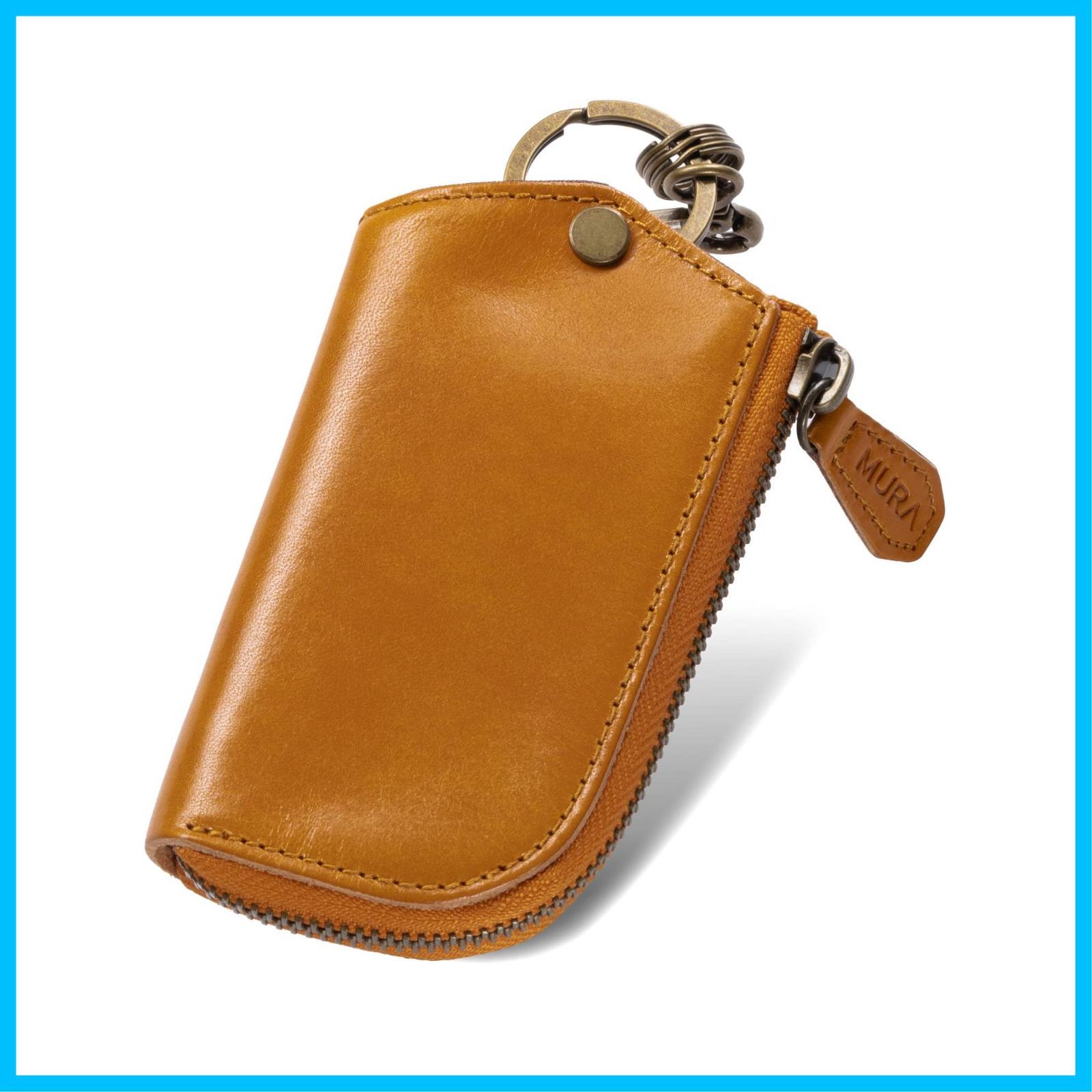 本革】キーケース イタリアンレザー コバルト スマート 便利 本革キー