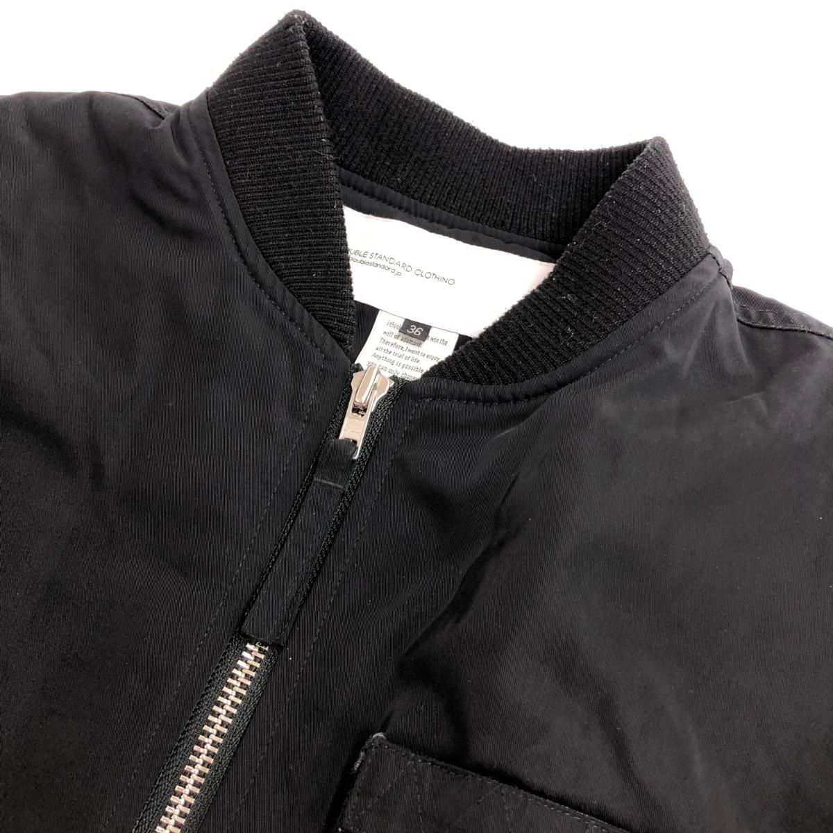 DOUBLE STANDARD CLOTHING ダブル MA-1ブルゾン サイズ 36 リボン ノバチェック 0205-140-184 ブラック レディース 240001162068 SIROKUMA-CORPORATION_COM